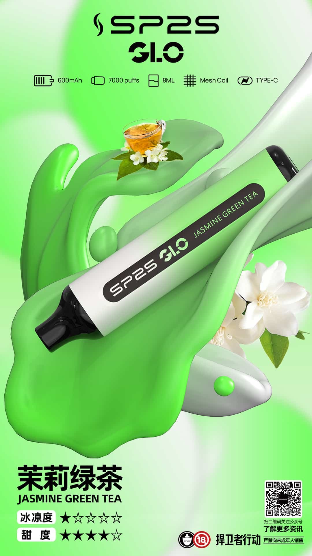 SP2S GLO 7000口霧化器|持久穩定輸出 暢享大煙量 買五送一:圖片 9