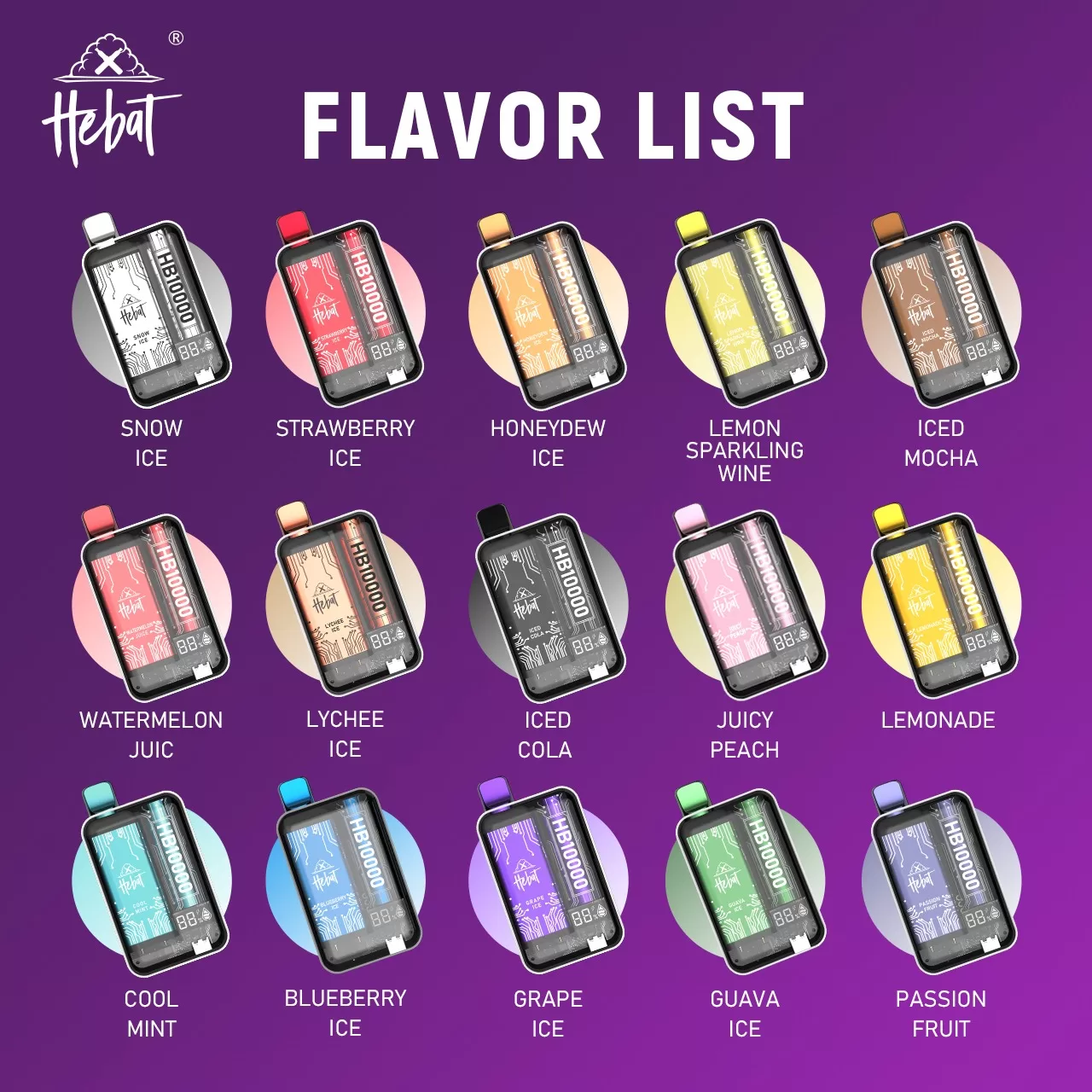 HEBAT 喜貝10000口大容量電子煙|一次性設計|濃郁順滑煙霧:圖片 3