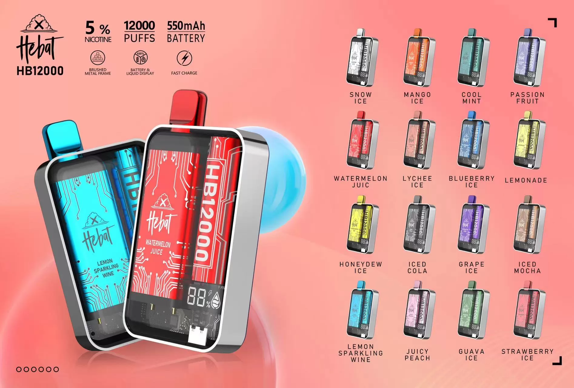 HEBAT 喜貝10000口大容量電子煙|一次性設計|濃郁順滑煙霧:圖片 2